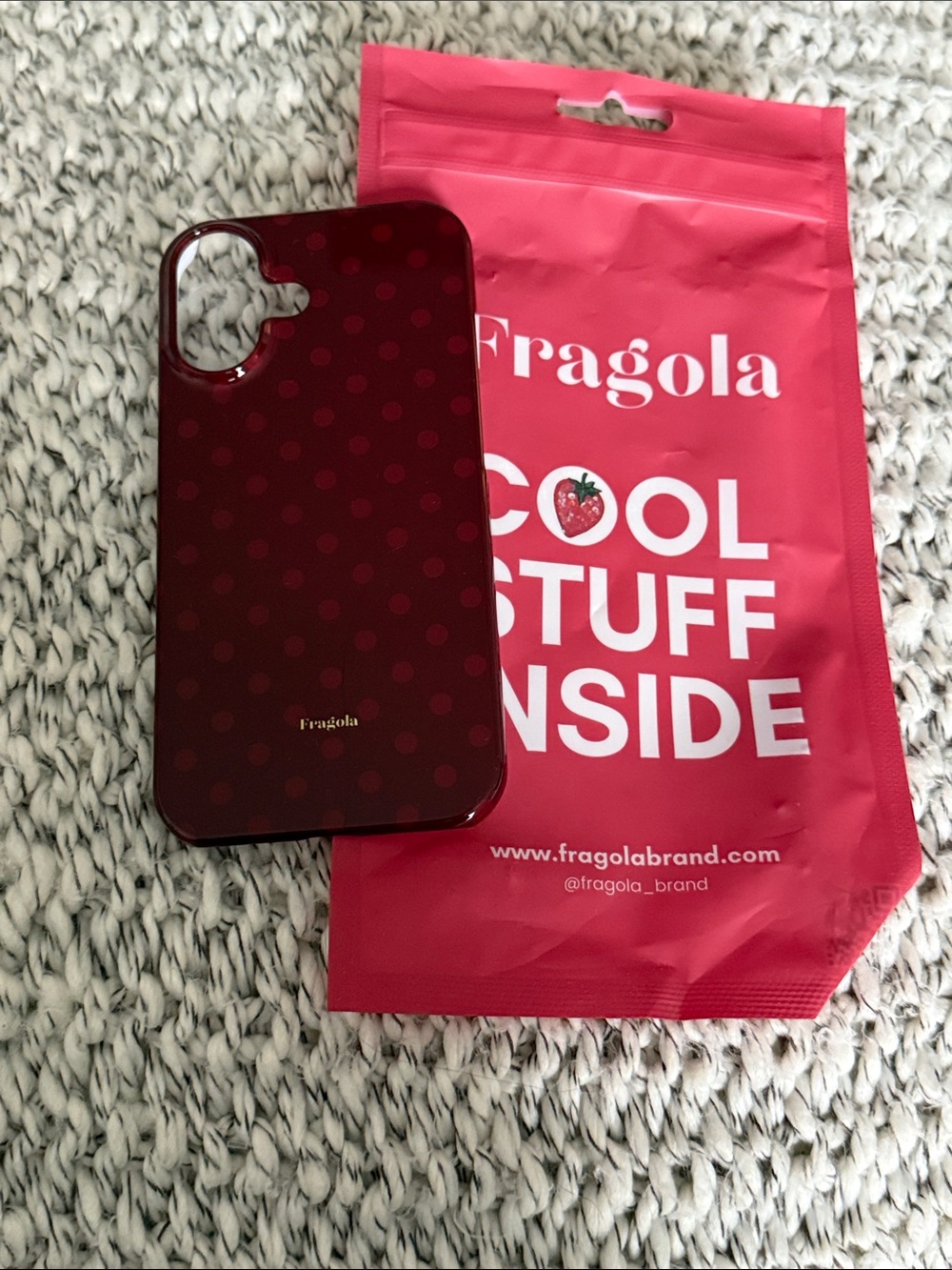 Fragola Deep Burgundy Polka Dot Phone 16 Case